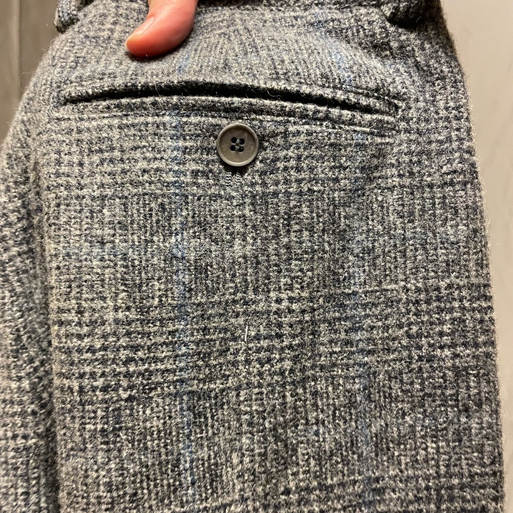 DKNY Women's Gray and Blue Wool Trousers - Picture 3 of 8